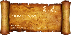 Rutkai Lajos névjegykártya